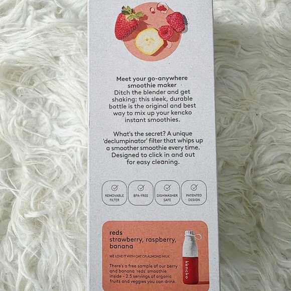 Brand New Kencko Shaker Bottle + Free Instant Smoothie Packet, Smokey Grey - Picture 5 of 7